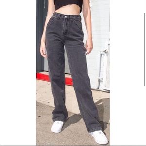 J. Galt Brandy Melville Cargo Carpenter Worn in Black Grey Denim Pants Small